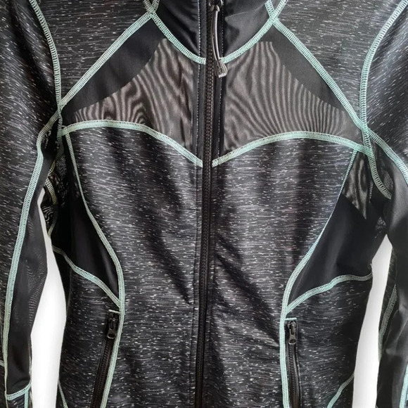 Zella  Mesh Long Sleeve Zip Up Running Sweater - Picture 5 of 9
